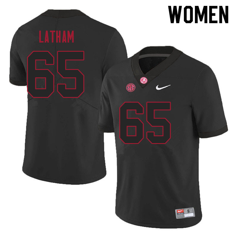 Alabama Crimson Tide Women's JC Latham #65 Black NCAA Nike Authentic Stitched 2021 College Football Jersey JU16Y00WH